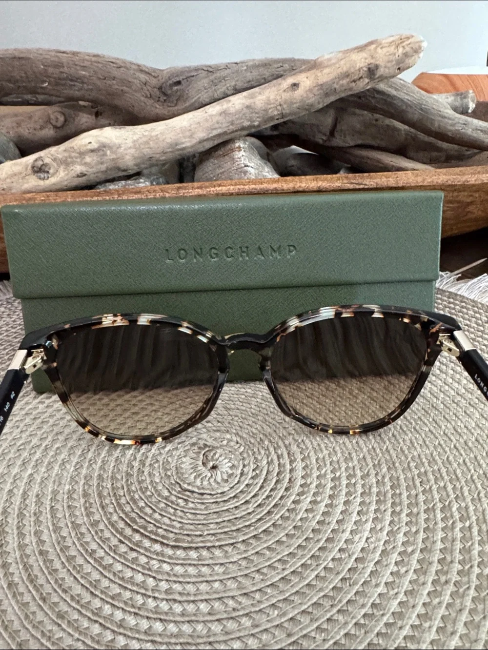 Longchamp Tortoiseshell Cat-Eye Sunglasses with Brown Gradient Lenses